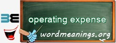 WordMeaning blackboard for operating expense